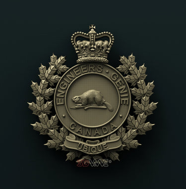 MILITARY ENGINEERS BRANCH BADGE, CANADIAN FORCES 3D STL 3DWave